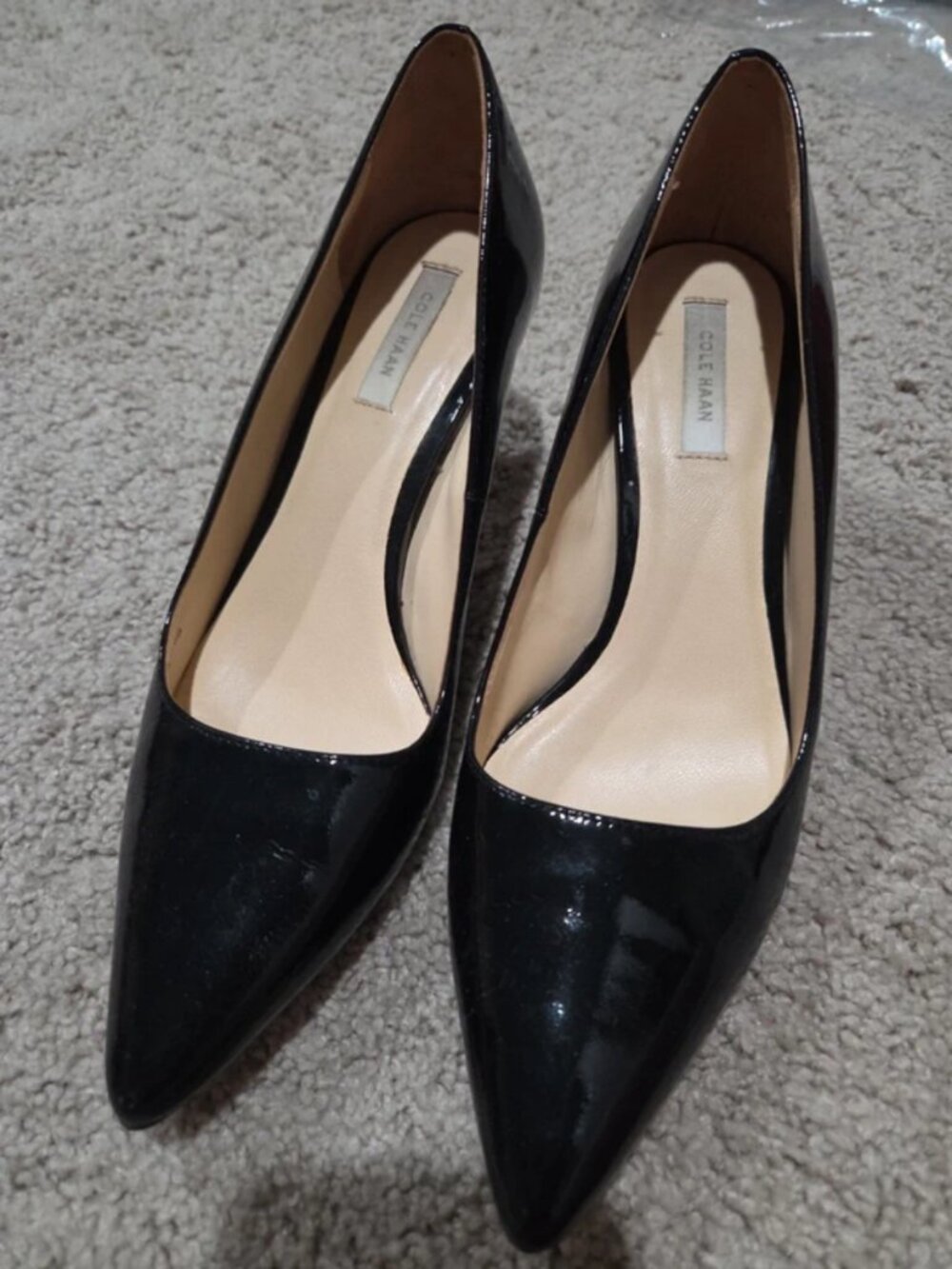 Cole Haan low heels patent black womens size 6B